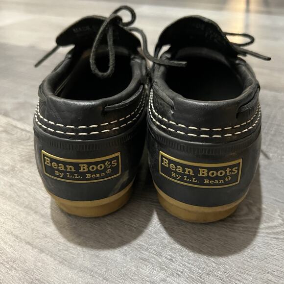 Vintage LL Bean Duck Boots Mocs Size 8 Black Rubber USA Maine Made Outdoor Men\'s